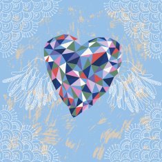 Crystal Heart with Wings N2