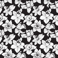 vector seamless floral pattern with narcissuses N3