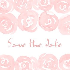 Save The Date invitation with watercolor roses N3
