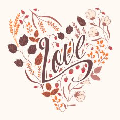 Autumn floral card Fall autumn leaves in the shape of N2