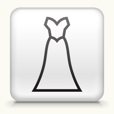 Square Button with Wedding Gown N2
