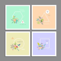 Collection of trendy creative cards N3