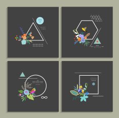 Collection of trendy creative cards N4