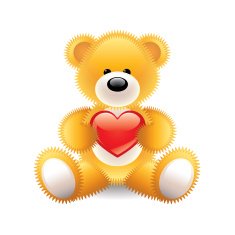 Teddy bear with heart vector illustration