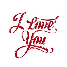 Calligraphic Writing "i love you" N2