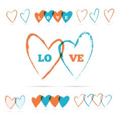 Color Brush Hearts