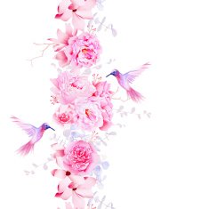 Gentle camellia peonies and magnolia flowers