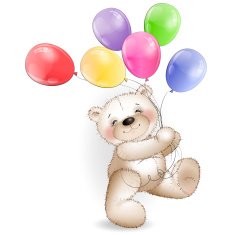 Funny Teddy bear comes with colored balloons