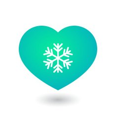 Cold heart with snow flake