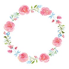 Beautiful flower watercolor wreath