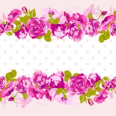 Seamless Border of blossom roses N6