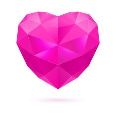 Pink polygon heart