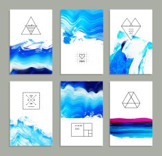 Hand drawn collection of artistic invitations made by acrylic N4