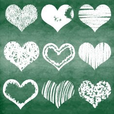 Vector watercolor hearts Valentine Day N5