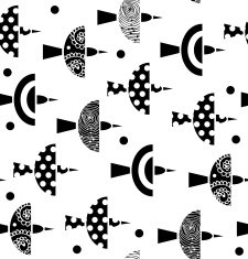 Vector seamless ornate pattern with birds