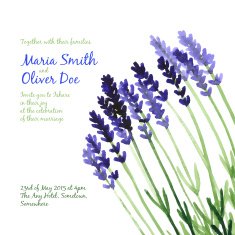 Vector background with blue watercolor lavender N10