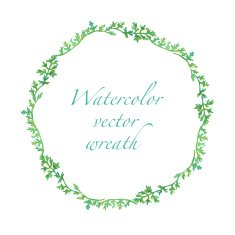 Vector watercolor floral wreath N7
