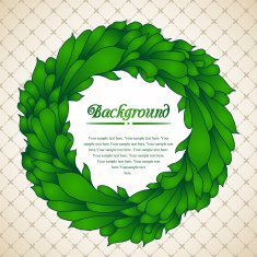 Floral wreath of green leaves