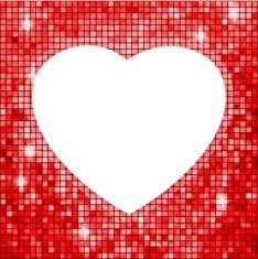 Red fame in the shape of heart EPS 8 N2