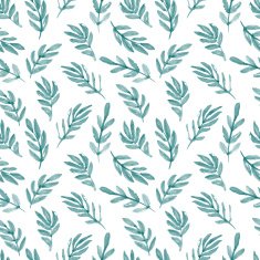hand drawn watercolor leaf seamless pattern Vector floral background N2