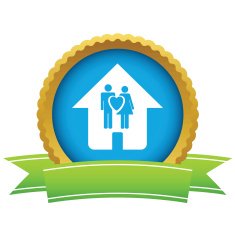 Gold love home logo