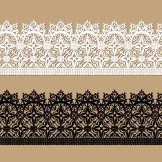Black Lace White Seamless Pattern Shadow