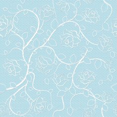 Lace seamless pattern with roses on blue background N2