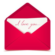 Valentine's day postcard with pink vector envelope