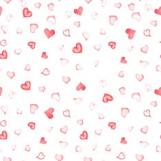 watercolor hearts seamless vector pattern N5
