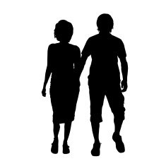 Vector silhouette of a couple N114