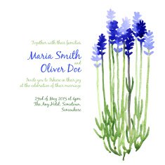 Vector background with blue watercolor lavender N12