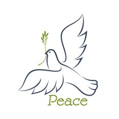 Dove of peace with green olive N2