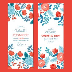 Fun Flowers vertical design templates Vector illustration
