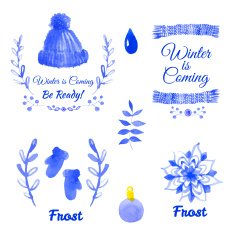 Vector Illustration Hand-painted watercolor design elements N23