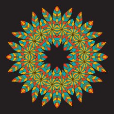 Circular ornament in ethnic American Indian style
