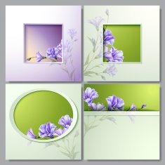 Spring flowers invitation template card N44