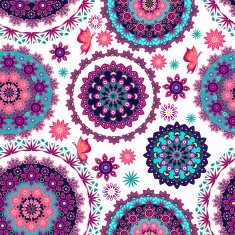Mandala floral pattern and butterflies N2