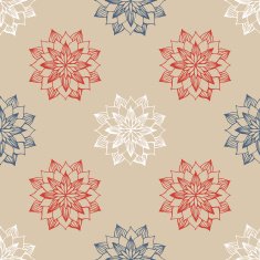 Seamless pattern with hand-drawn abstract flowers N15