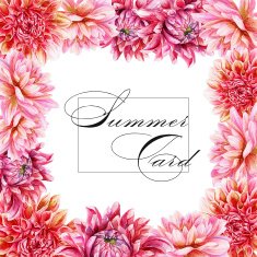 Greeting card with red dahlia N2