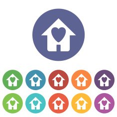 Love house flat icon
