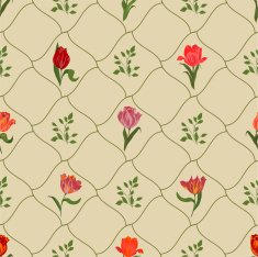 Elegant vector repeating pattern with tulips
