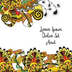 Hand drawn art doodle background ornament illustration concept N2