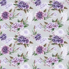 Seamless pattern with lilac dahlia N2