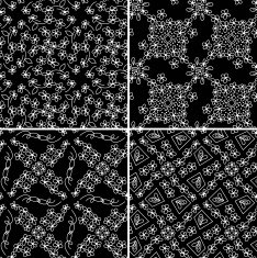Textile Floral seamless Pattern Silhouette of flowers vector background N4