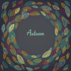 Vector flying leaves background N11