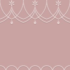 Seamless pearl ornament on a pink background