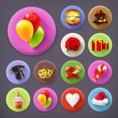 Holiday and gifts icon set