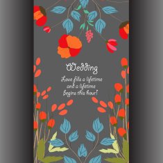 Wedding card or invitation with abstract floral background N4