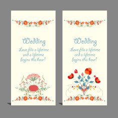 Beautiful vintage wedding invitation cards
