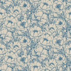 Vector seamless pattern with graphic spring flowers N5